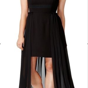 Rachel Roy Crepe Sheath  Chiffon Overlay dress